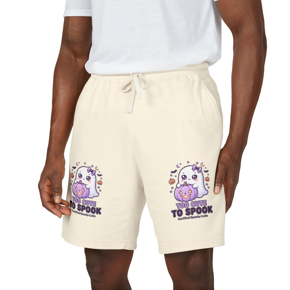 Cute Ghost 'Too Cute to Spook' Fleece Sweat Shorts
