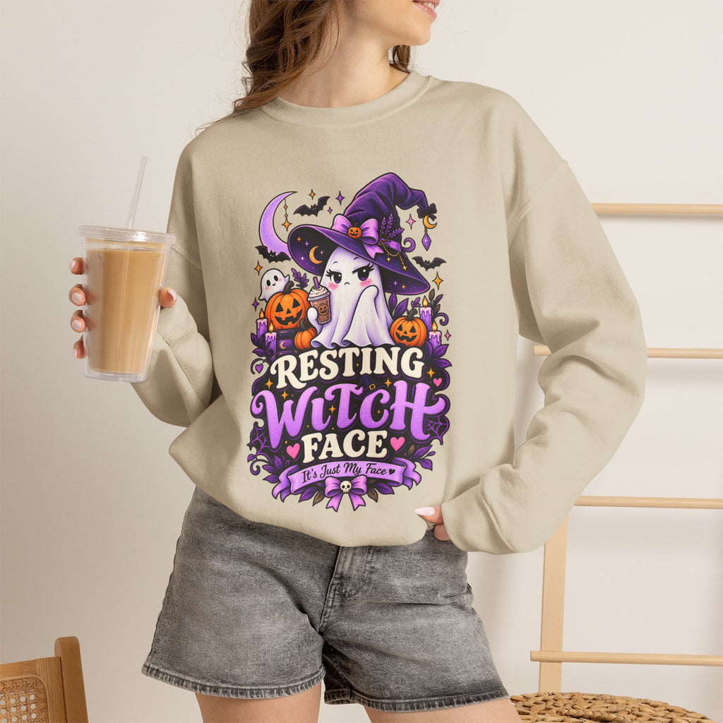 Sweatshirt — "Resting Witch Face" Halloween Crewneck