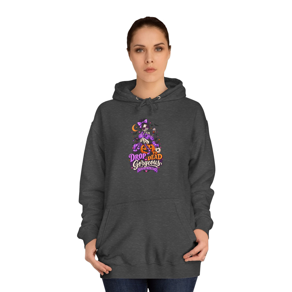 Hoodie - 'Drop Dead Gorgeous' Witchy Purple Graphic Hoodie