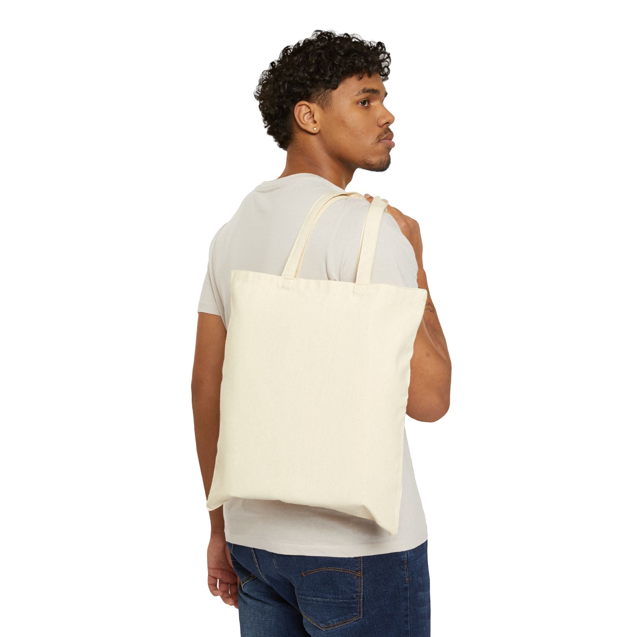 Floral Moon Wreath Tote Bag — "Bloom Under Moonlight" Cotton Canvas Market Tote