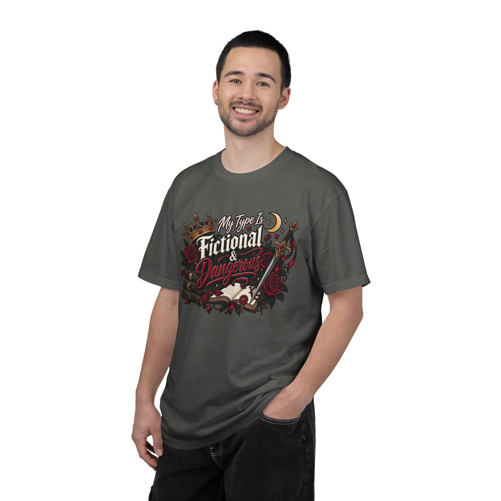 Fictional & Dangerous T-Shirt — Gothic Booklover Graphic Tee