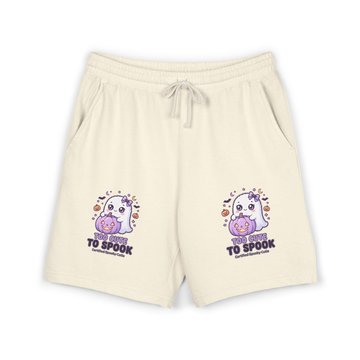 Cute Ghost 'Too Cute to Spook' Fleece Sweat Shorts