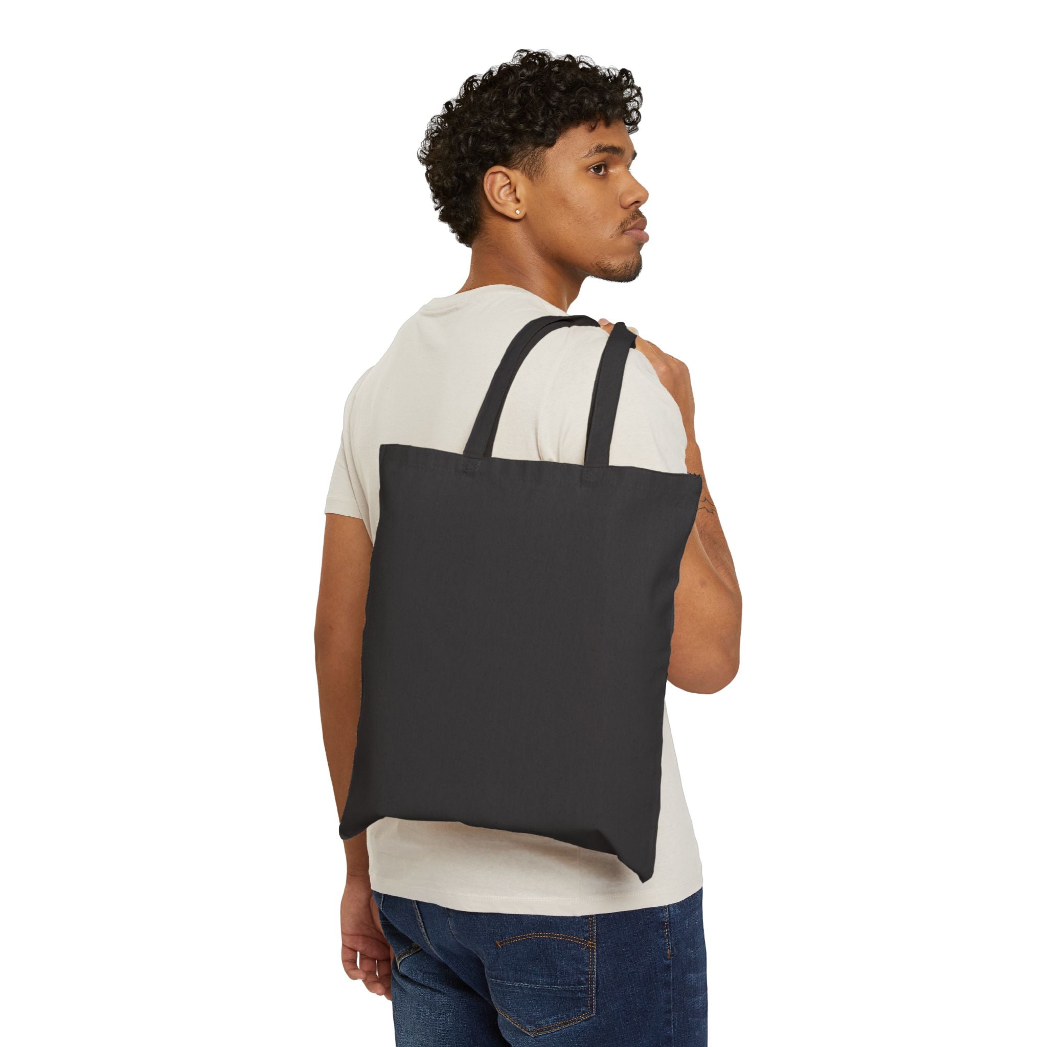 Floral Moon Wreath Tote Bag — "Bloom Under Moonlight" Cotton Canvas Market Tote