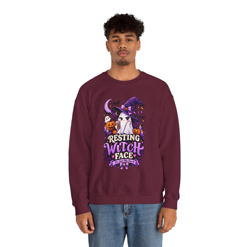 Sweatshirt — "Resting Witch Face" Halloween Crewneck