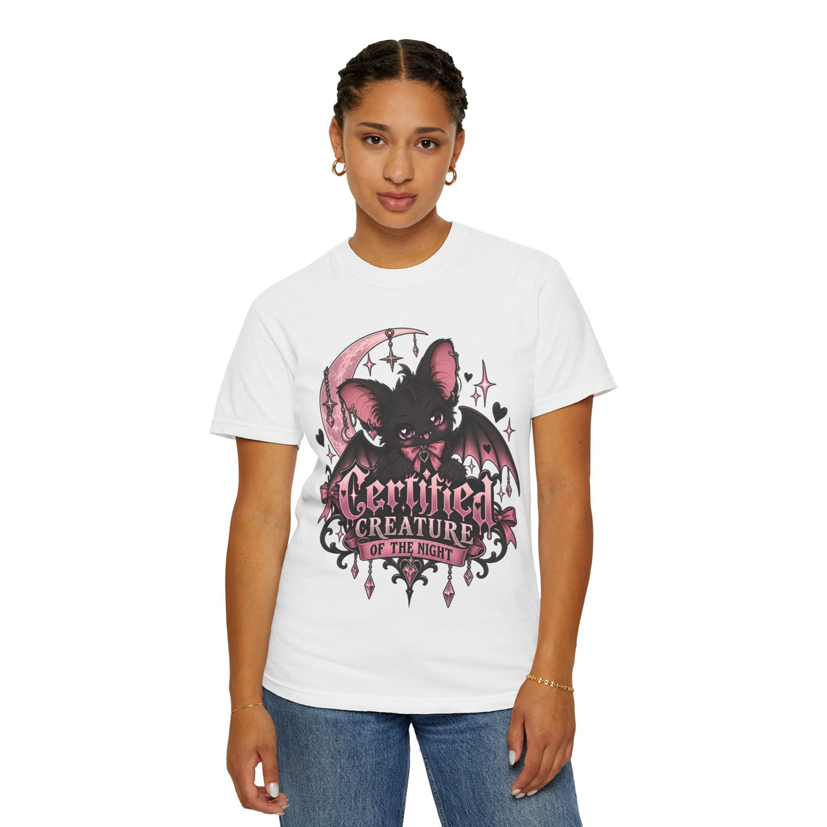 Certified Creature of the Night T-Shirt — Goth Bat Graphic Tee