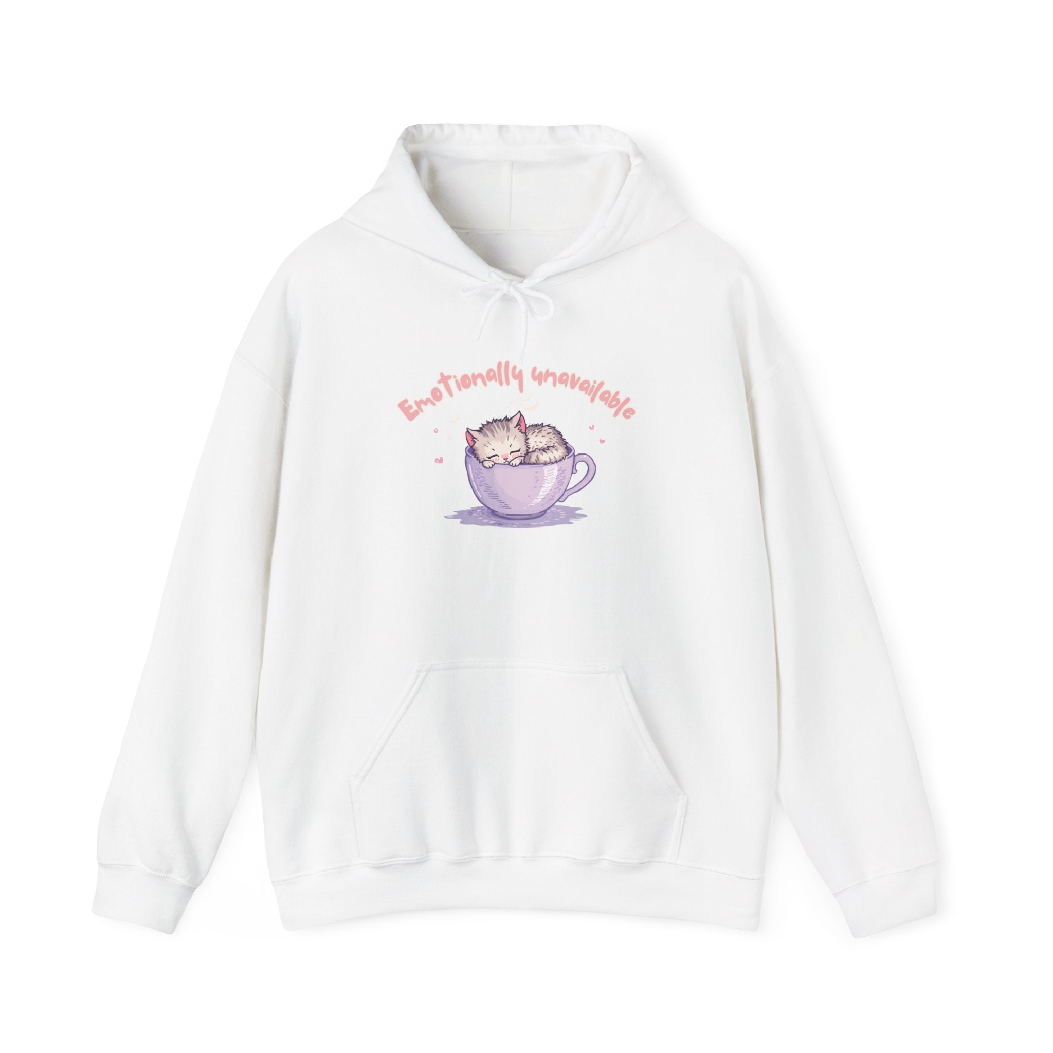 Hoodie - "Beautifully Unremarkable" Cat in Teacup Cute Graphic Hoodie