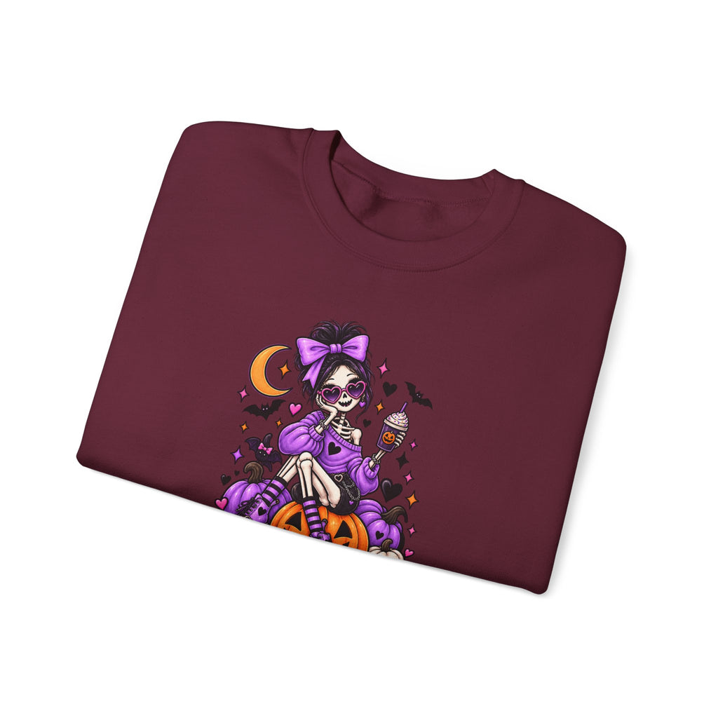 Drop Dead Gorgeous Halloween Sweatshirt — Gothic Pinup Vampire Design