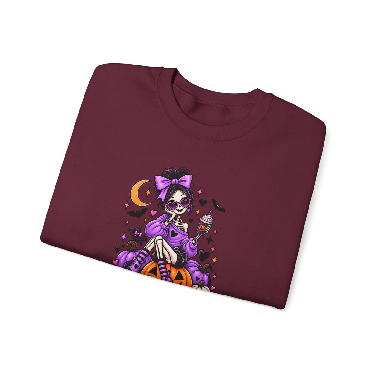 Drop Dead Gorgeous Halloween Sweatshirt — Gothic Pinup Vampire Design