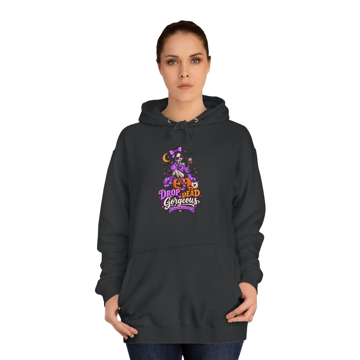 Hoodie - 'Drop Dead Gorgeous' Witchy Purple Graphic Hoodie