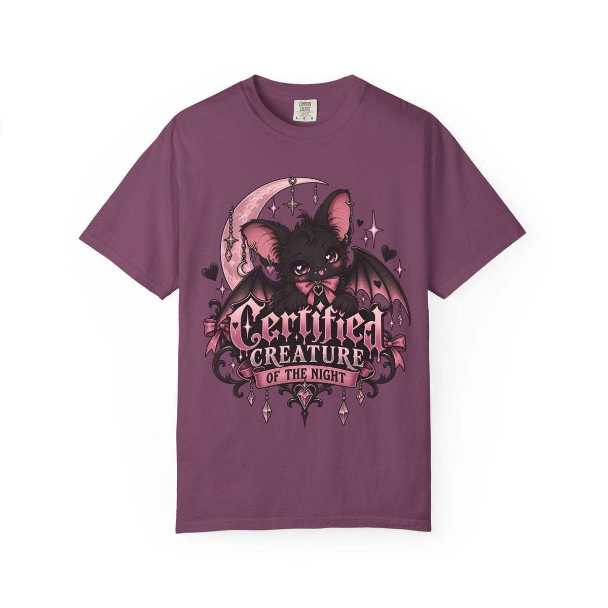 Certified Creature of the Night T-Shirt — Goth Bat Graphic Tee