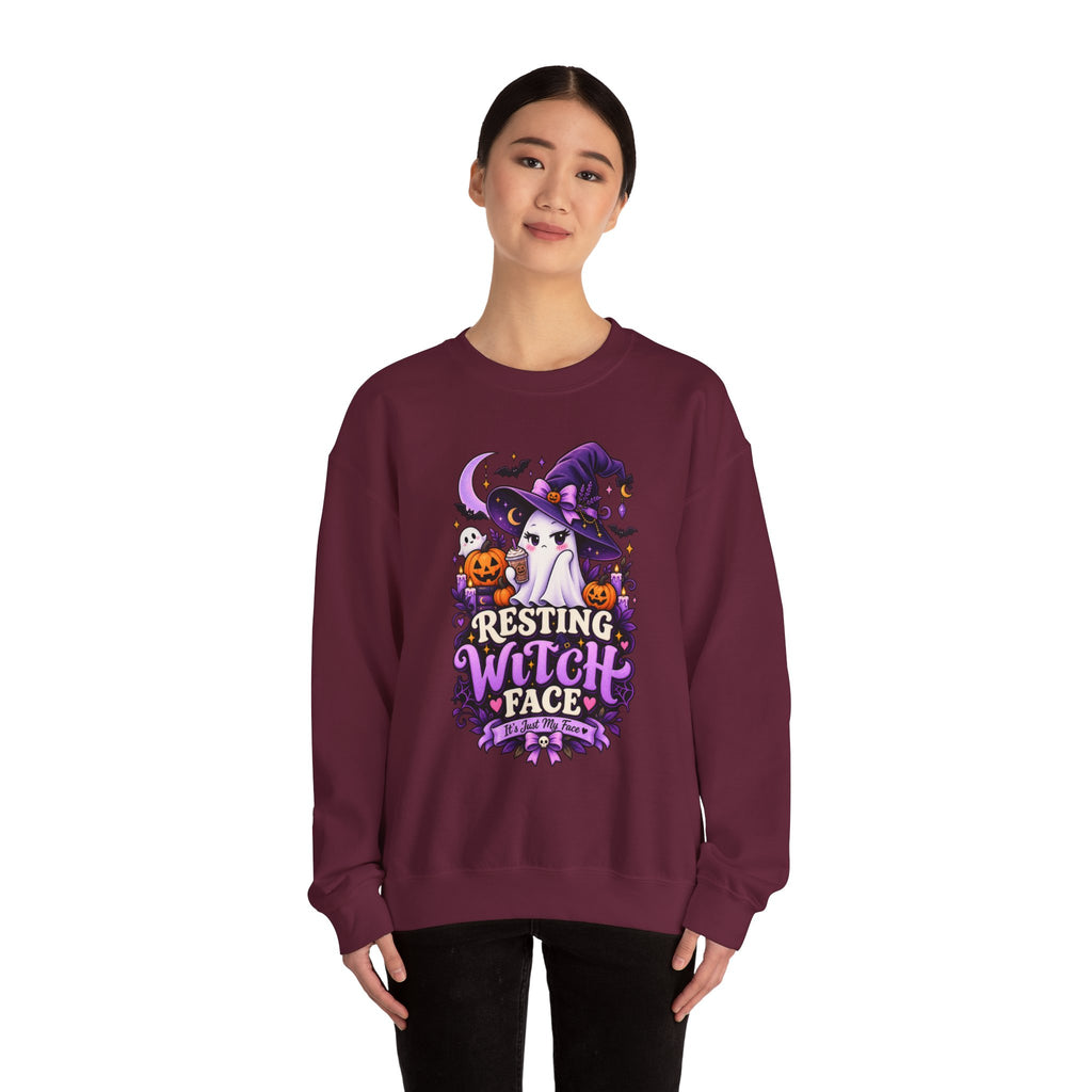 Sweatshirt — "Resting Witch Face" Halloween Crewneck