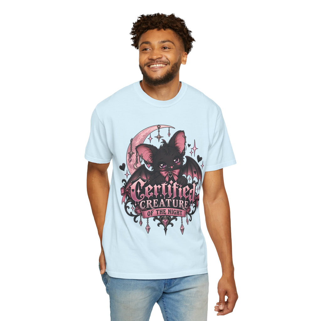 Certified Creature of the Night T-Shirt — Goth Bat Graphic Tee