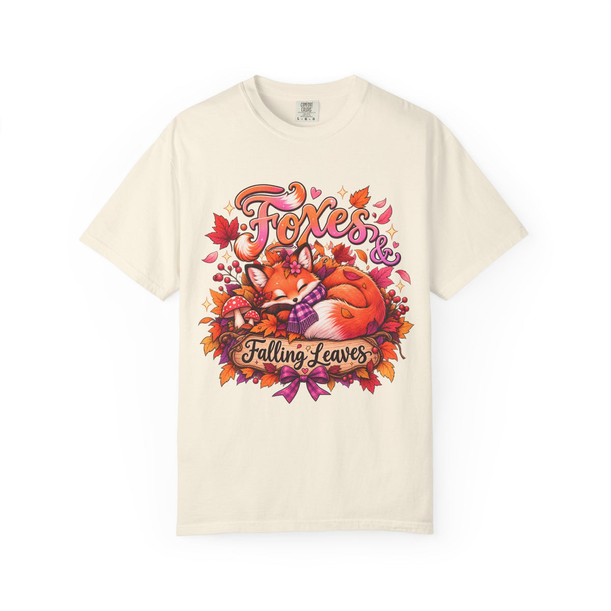 Foxes & Falling Leaves T-Shirt — Cozy Autumn Fox Graphic Tee