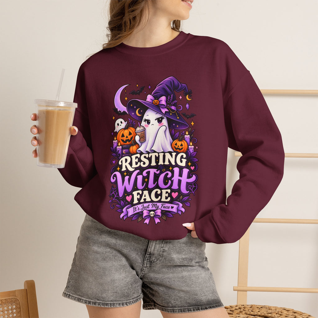 Sweatshirt — "Resting Witch Face" Halloween Crewneck