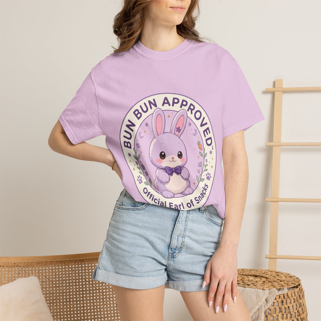 Bun Bun Approved Bunny T‑Shirt — "Official Earl of Snacks" Cute Pastel Tee