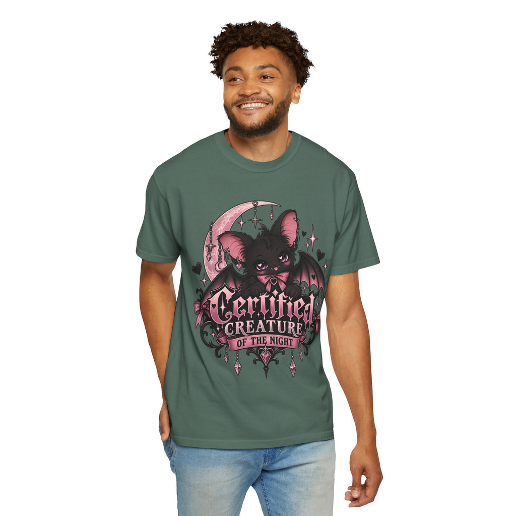 Certified Creature of the Night T-Shirt — Goth Bat Graphic Tee