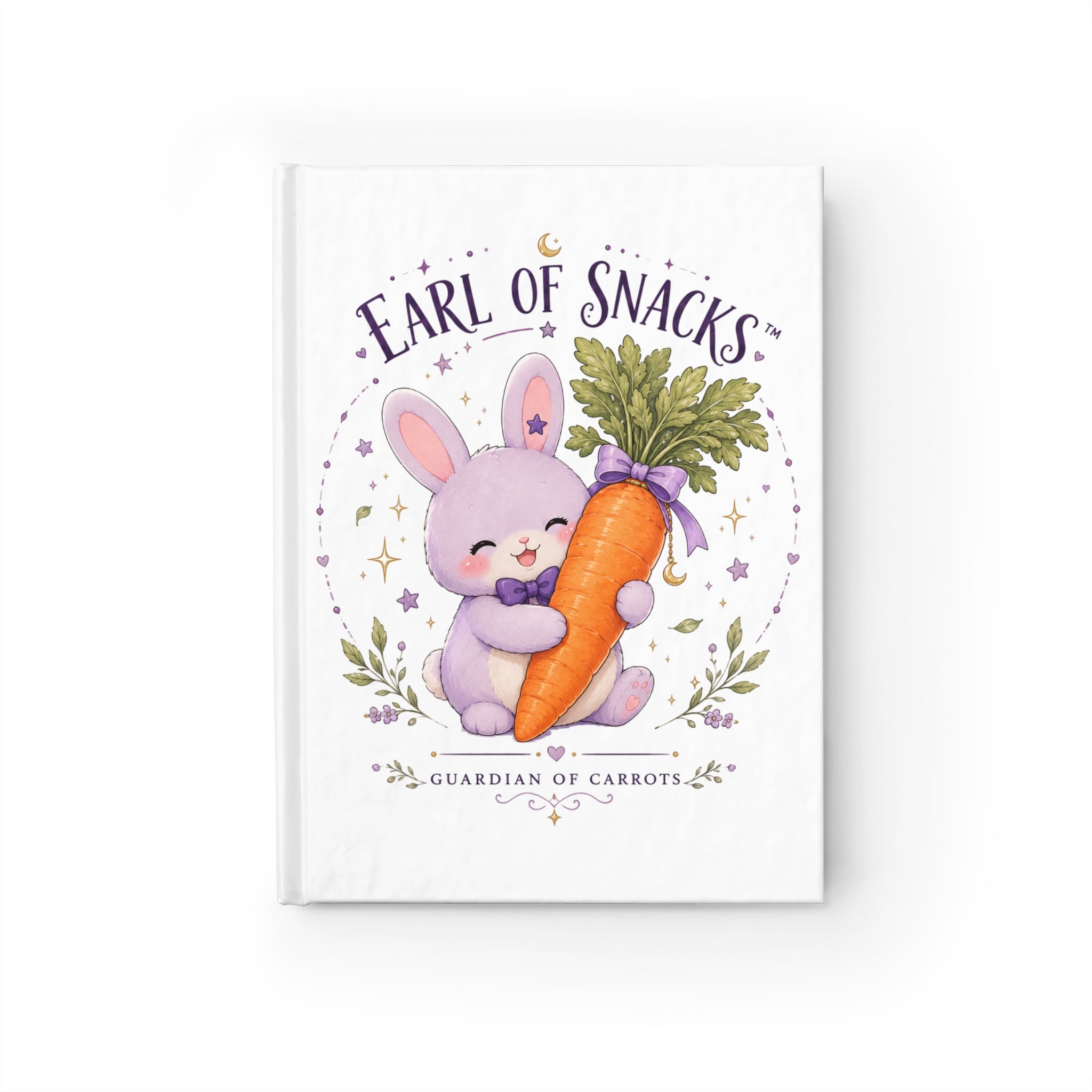 Earl of Snacks Bunny Journal — Ruled Lined Notebook, Cute Rabbit & Carrot Gift