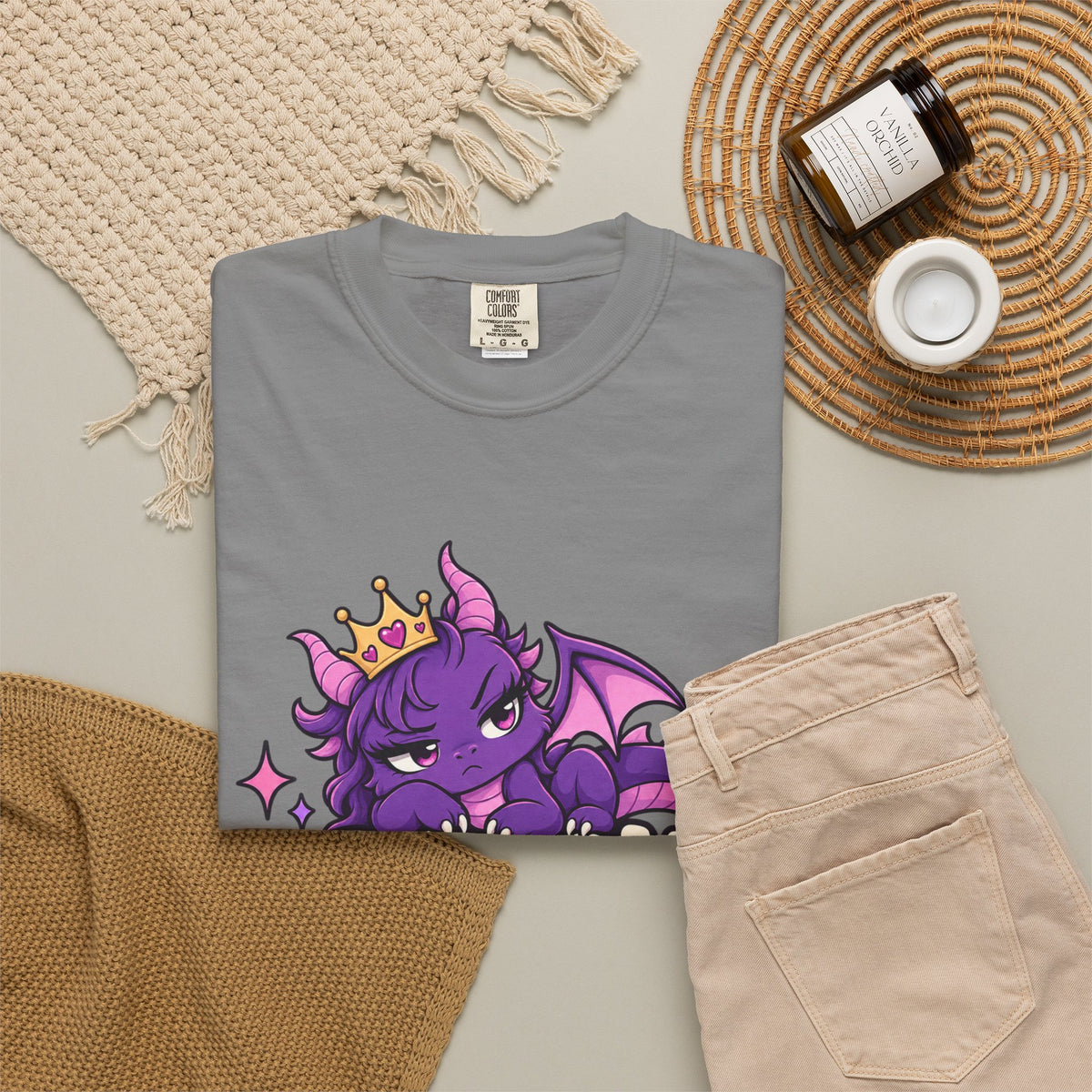 Dragons Before Dudes T-Shirt — Cute Purple Dragon Graphic Tee for Women & Fans