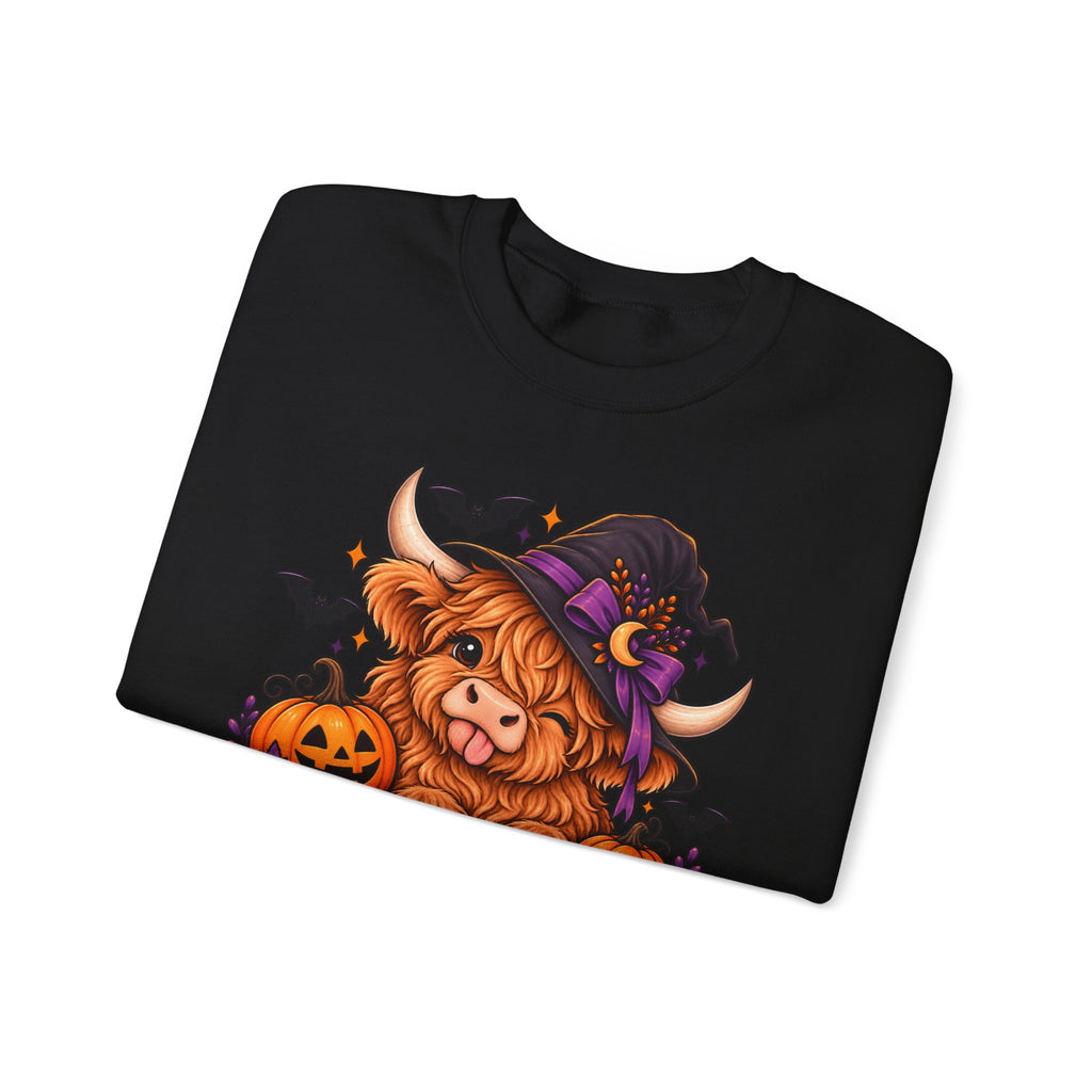 "Moo-dy & Spooky" Highland cow sweatshirt