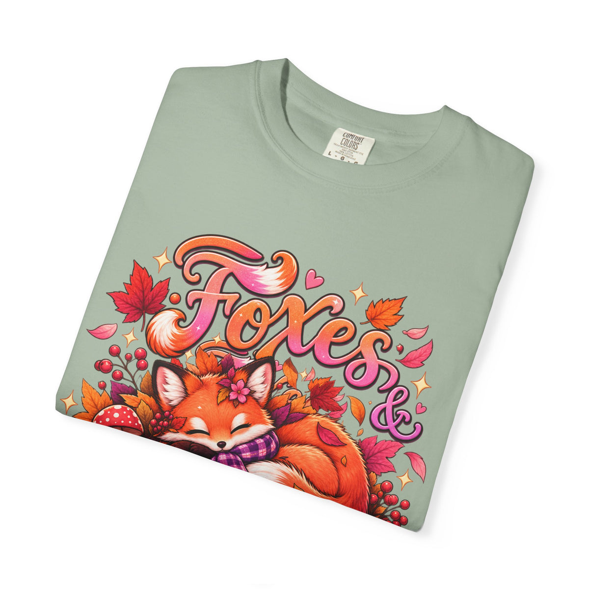 Foxes & Falling Leaves T-Shirt — Cozy Autumn Fox Graphic Tee