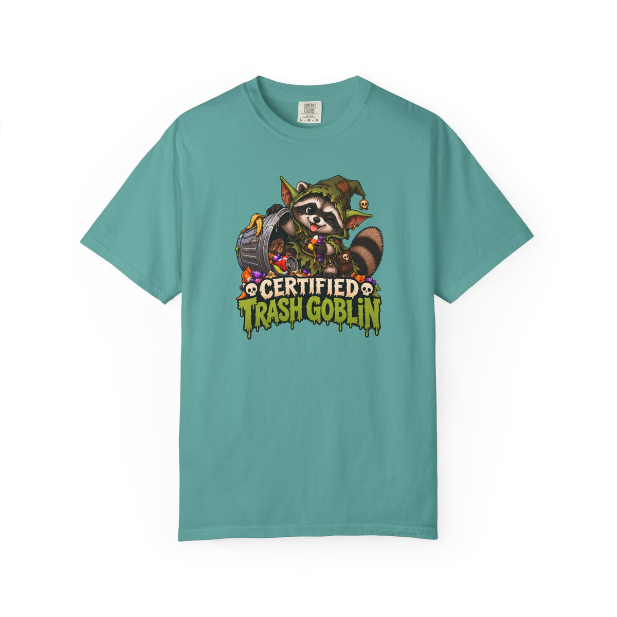 Certified Trash Goblin T-Shirt — Cute Mischief Raccoon Graphic Tee