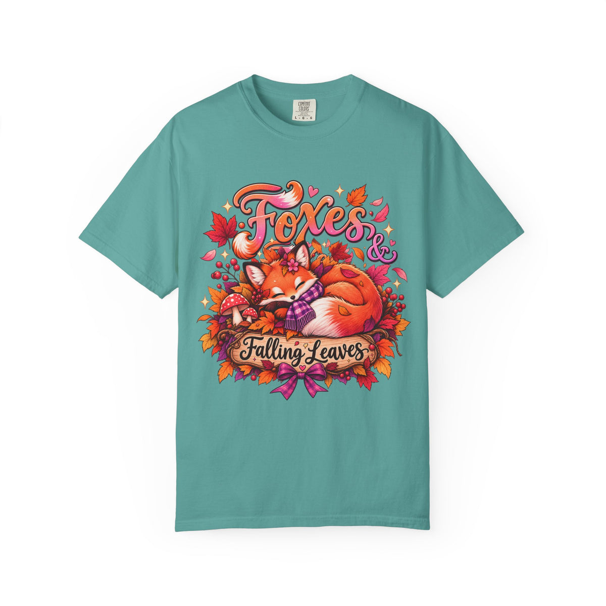 Foxes & Falling Leaves T-Shirt — Cozy Autumn Fox Graphic Tee