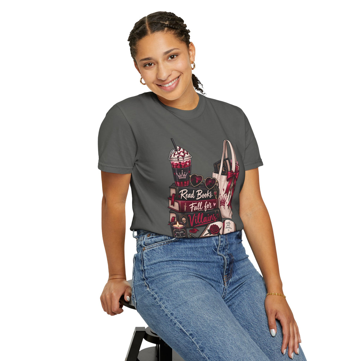Bookish Villains Graphic T-Shirt — "Read Books I Fall for Villains"